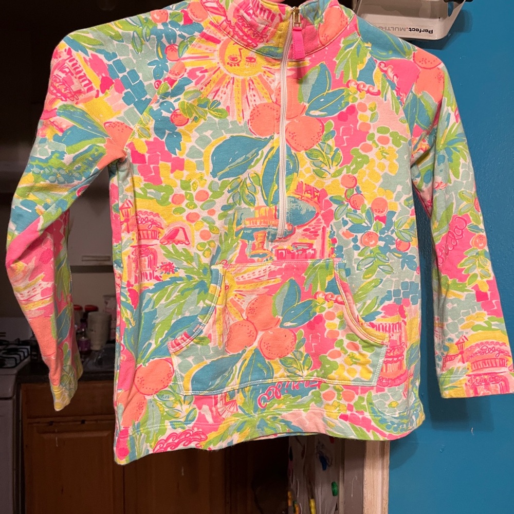 Lilly Pulitzer Pink and Blue Kids Swim Rashguard - Picture 13 of 17